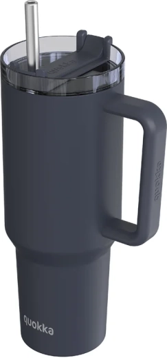 Nerezový termohrnek Quokka Stream s brčkem černý 1,2 l