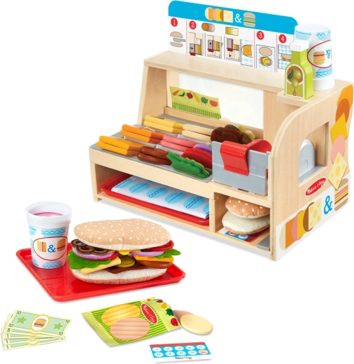 Melissa & Doug dřevěný sendvičový pult se sadou Slice & Stack (52 dílů)