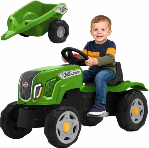 Šlapací traktor FALK Claas Terra Maxx s přívěsem a otevírací kapotou