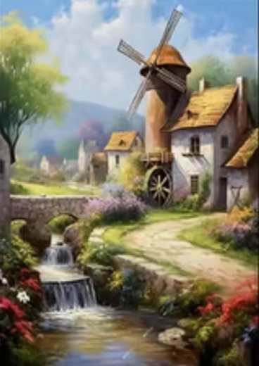 Norimpex diamantové malování Mlýn 30 × 40 cm