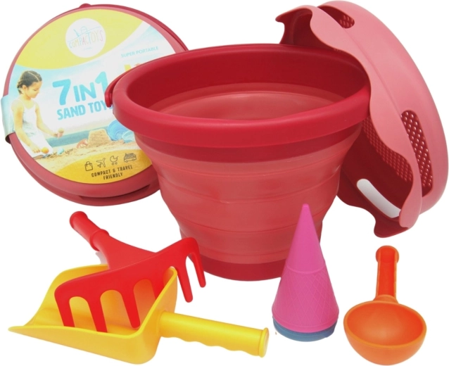 Compactoys skládací sada na písek 7v1 červená
