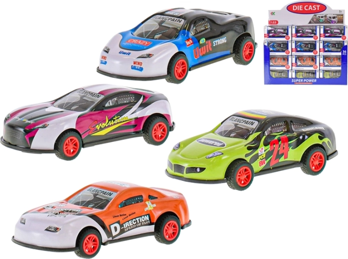 Kovové autíčko 9 cm se zpětným chodem, 1:55, 4 druhy