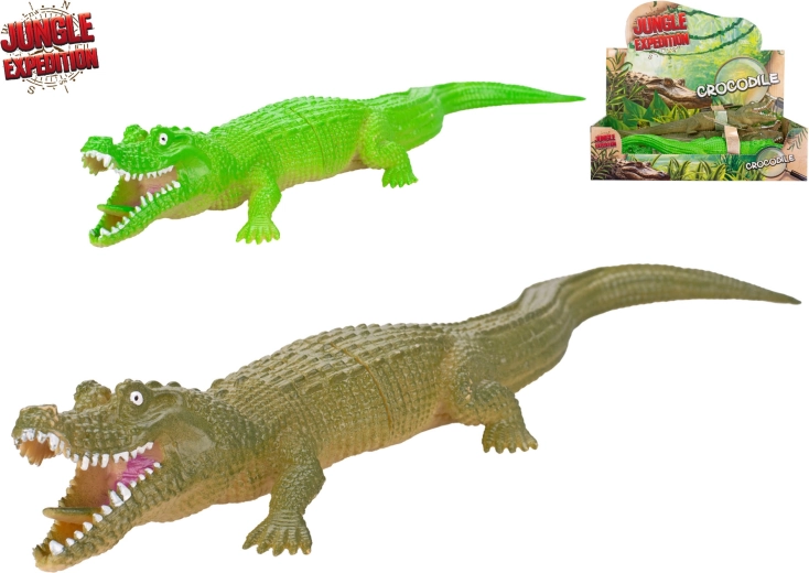 Jungle Expedition krokodýl 28 cm – realistická plastová figurka pro děti