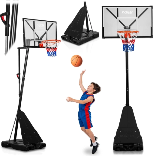 Regulovatelný basketbalový koš Neo-Sport 160–305 cm