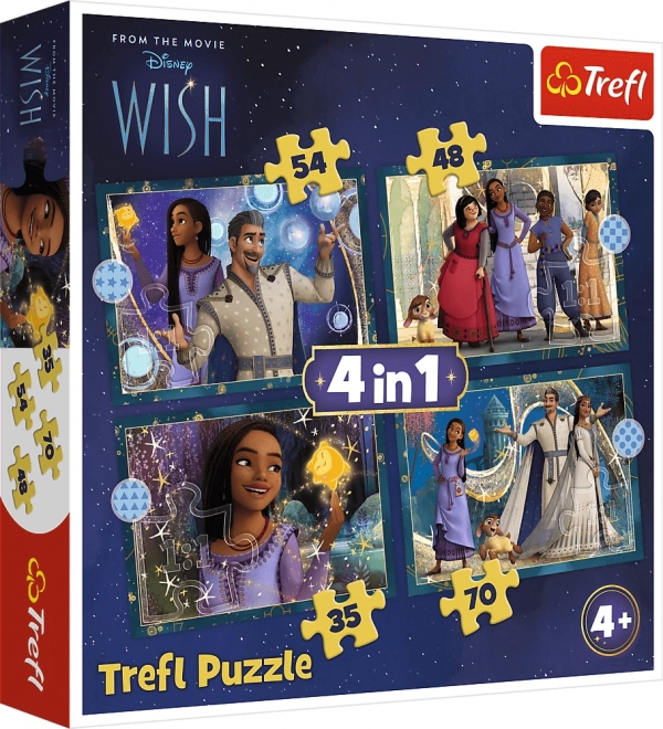 Puzzle 4v1 DISNEY Wish – splněná přání