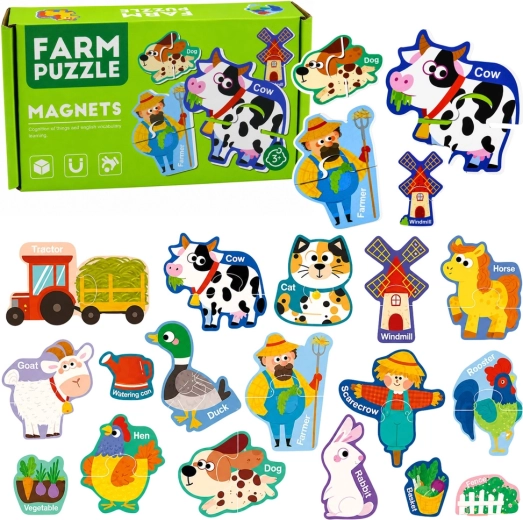Magnetické puzzle farma – domácí zvířata (30 dílků)