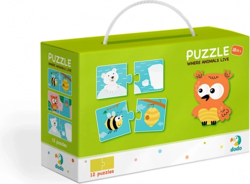 Dodo puzzle zvířátka a jejich obydlí