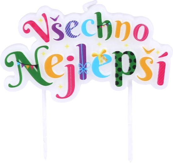 Dortové svíčky s držákem – Všechno nejlepší