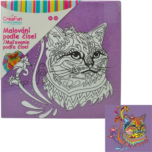 Malování na plátno – kočka 30 × 30 cm