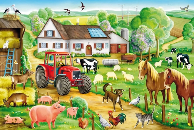Puzzle Na farmě 100 dílků pro děti od SCHMIDT