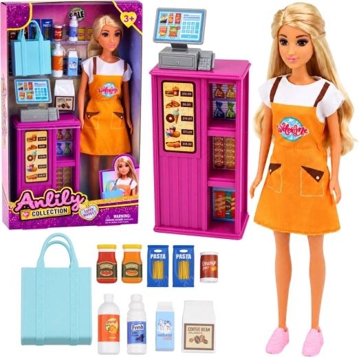 Anlily panenka pokladní se supermarketem a doplňky 30 cm