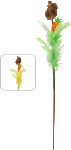 Velikonoční zápich Zajíček s peříčky 30 cm