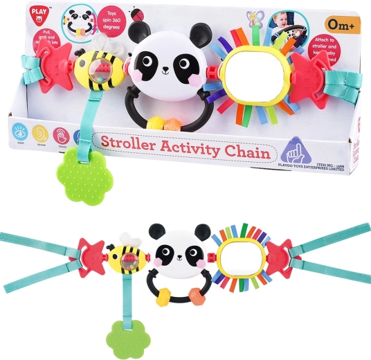 Playgo závěsná hračka na kočárek panda a včelka