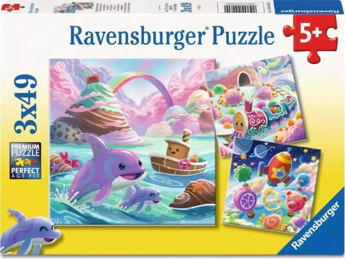 Ravensburger puzzle Sladké království 3x49 dílků