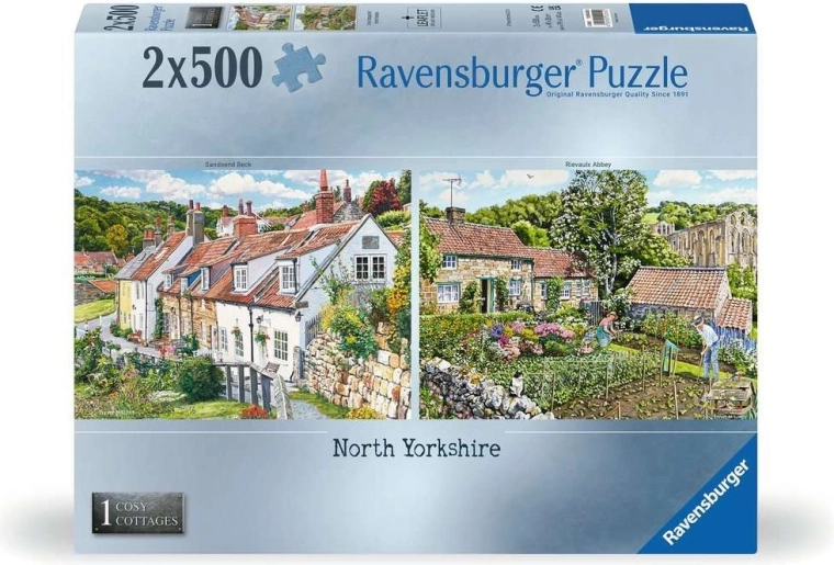 Ravensburger puzzle Cosy Cottages č. 1: Severní Yorkshire 2×500 dílků