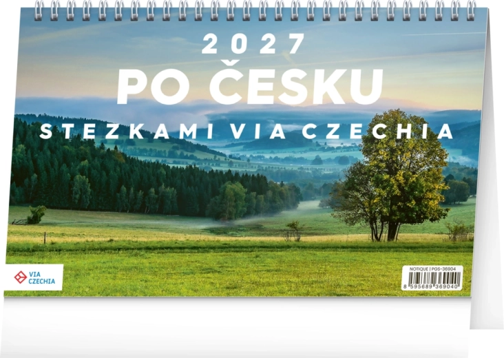 Notique stolní kalendář Po Česku stezkami Via Czechia 2027, 23,1 × 14,5 cm