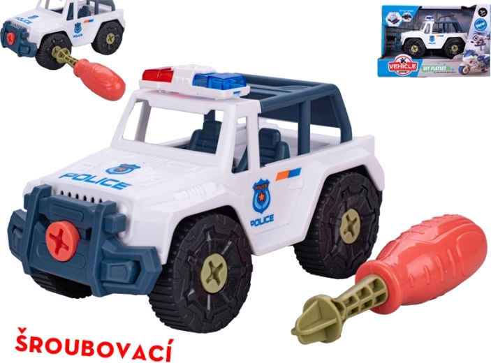 Šroubovací terénní policejní auto pro děti