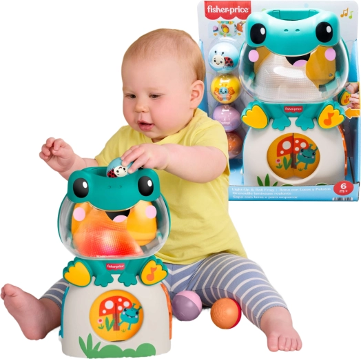 Fisher-Price interaktivní svítící hudební žabka s míčky
