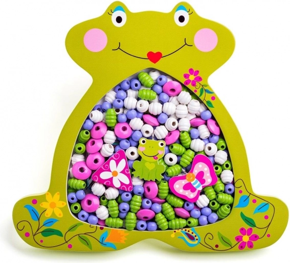 Dřevěné korálky k navlékání - žabka