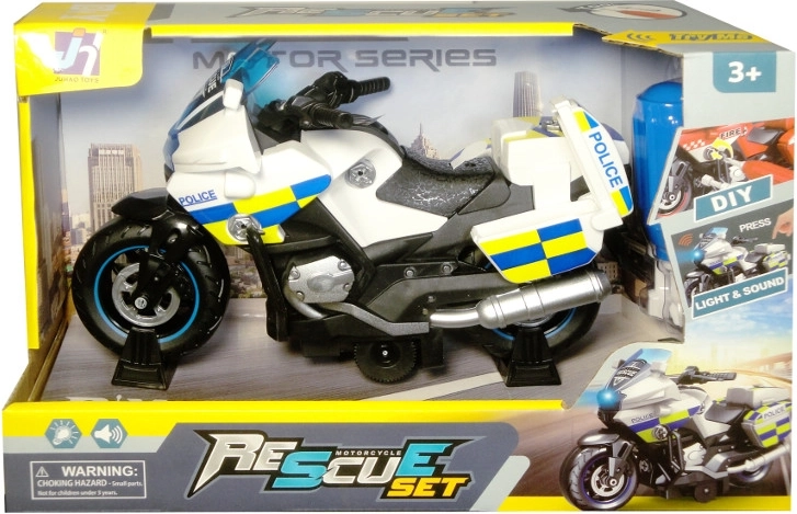 Policejní motocykl se světlem a zvukem – stavebnice pro děti
