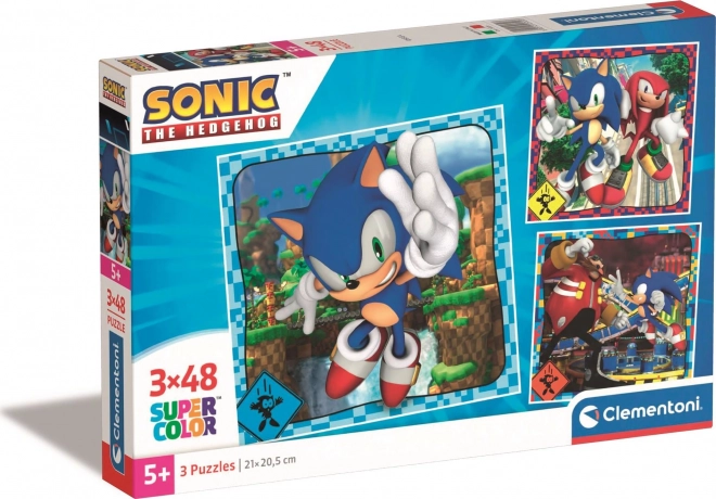 Puzzle 3×48 dílků CLEMENTONI SONIC