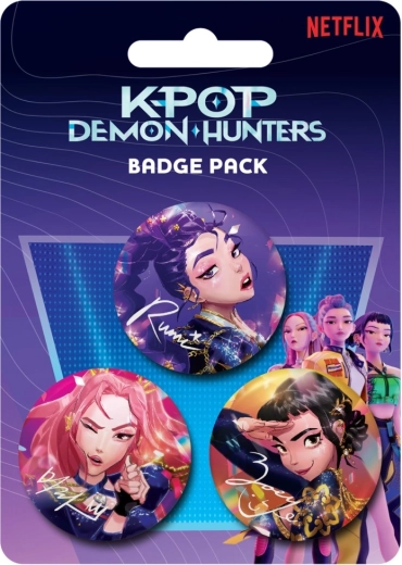 Sada odznaků K-pop Demon Hunters – 3 kusy