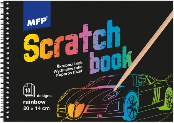 Škrabací obrázky blok s duhou 20x14 cm
