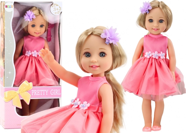 Panenka Dlouhé Vlasy Růžové Šaty