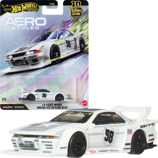 Hot Wheels Premium kultovní auta Aero Styles LB-Kaido Works Nissan R32 Skyline GT-R 1:64