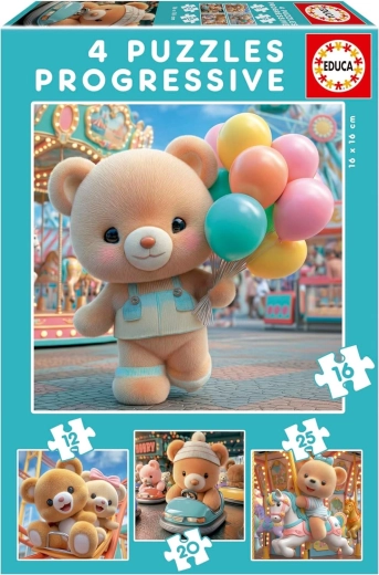 Educa puzzle Medvídek 4v1 – dětské progresivní puzzle (12, 16, 20, 25 dílků)