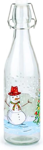 Skleněná láhev s patentním uzávěrem Toro 260 ml – sněhulák
