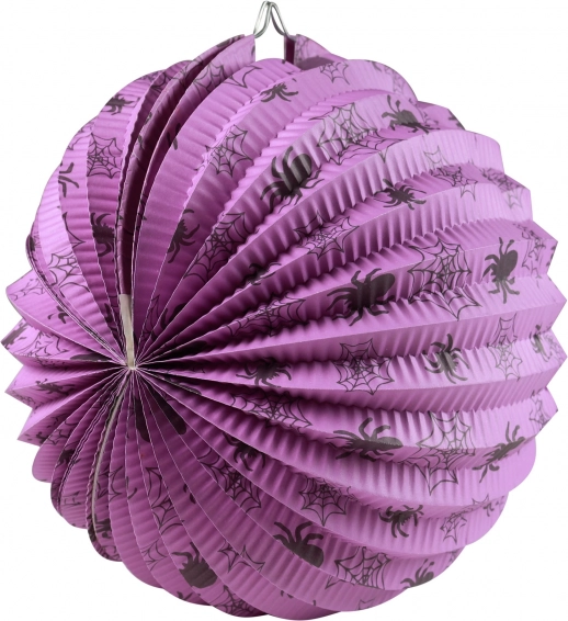 Lampion Halloween s motivem pavouků 25 cm