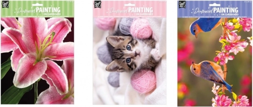 Diamantové malování na kartonu ptáci 29 × 21 cm