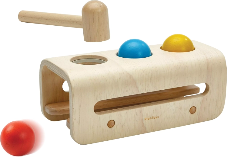 PlanToys dřevěná zatloukačka s kuličkami