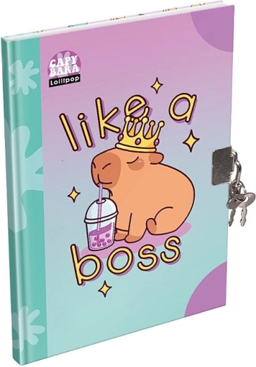 LizzyCard deník A5 Capybara se zámkem