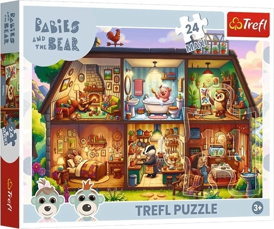 Dětské maxi puzzle Chlupaté příběhy, 24 dílků