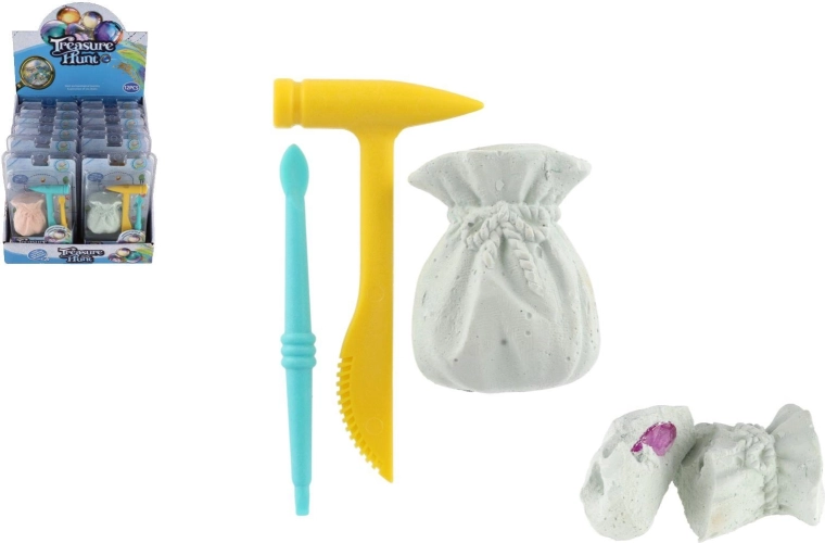 Sada na vykopávání drahokamů – 2 barvy, blister, box 12 ks