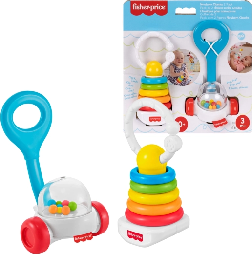 Fisher-Price klasické senzorické hračky pro miminka - 2 ks