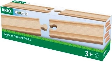 Brio střední rovné koleje, 4 ks (14,4 cm)
