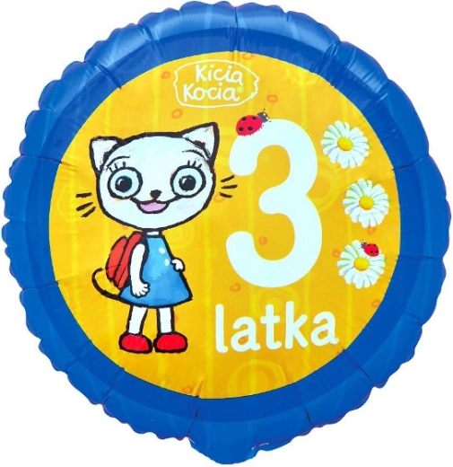 Fóliový balónek Kicia Kocia číslo 3 (46 cm)