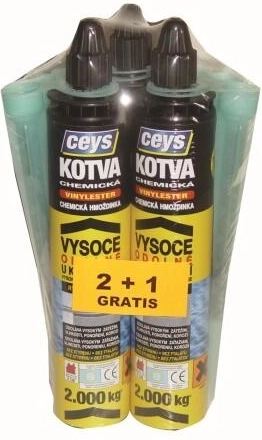 Chemická kotva vinylester 300 ml 2+1 zdarma