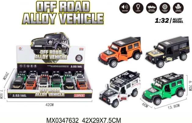 Off-road slitinové autíčko 1:32 se zvukem a světlem