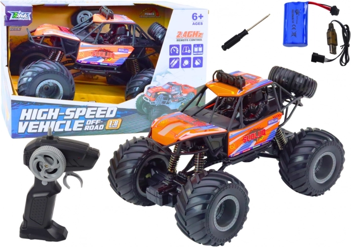 Automobil Pro Děti Oranžový Off-road RC s Amortizéry