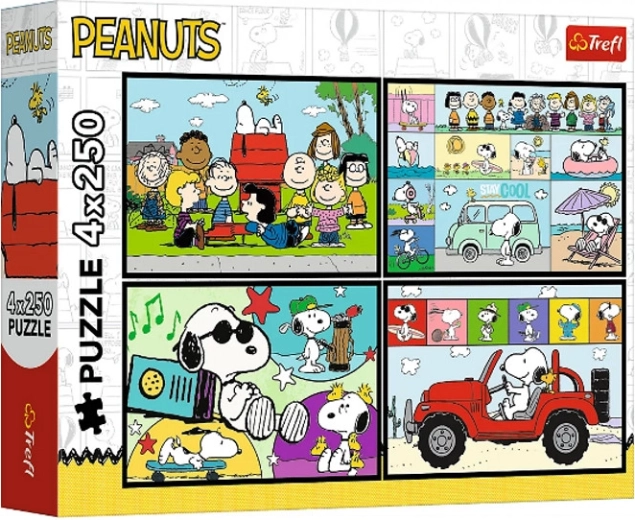 Puzzle Peanuts – Fistaszkové dobrodružství 4x250 dílků