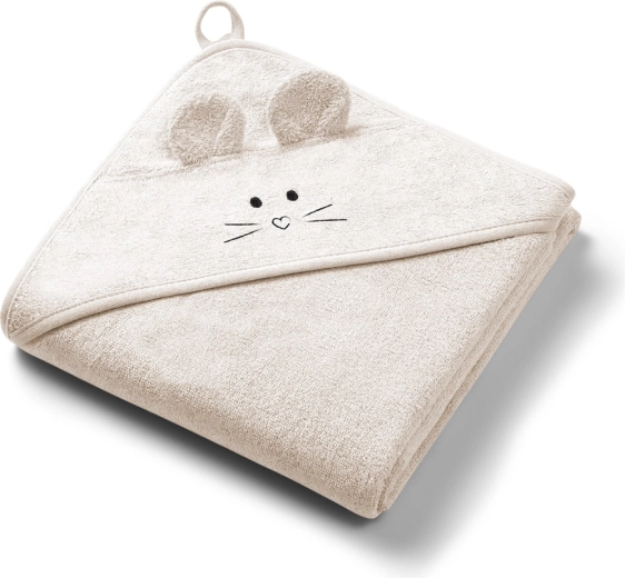 Babyono bambusová osuška s kapucí super soft light beige 100 x 100 cm
