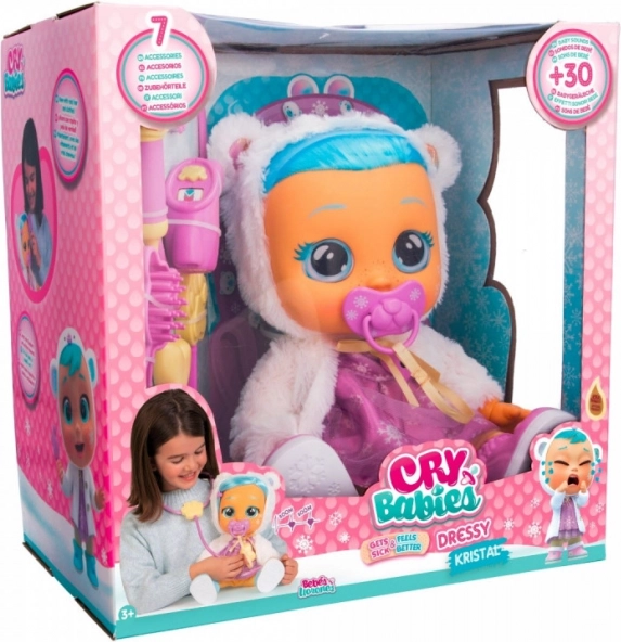 Lalka Cry Babies Kristal v elegantním oblečení