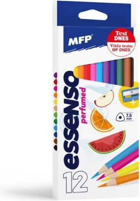 Voňavé trojhranné pastelky MFP Essenso 12 ks s ořezávátkem