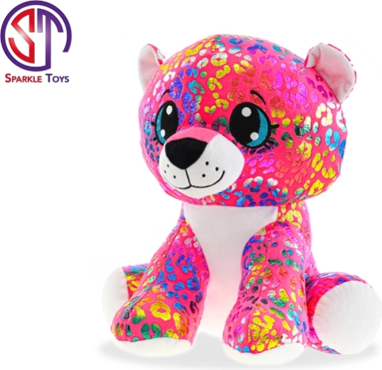 Plyšový leopard Rainbow Star Sparkle 24 cm sedící