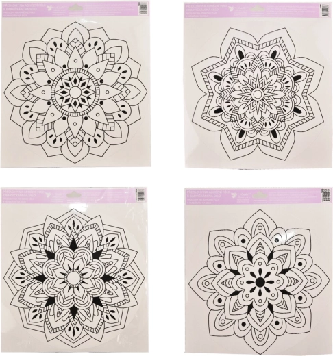 Okenní fólie k vymalování mandala 30 × 34 cm (4 varianty)