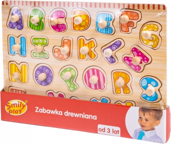 Dřevěné puzzle Abeceda s úchyty